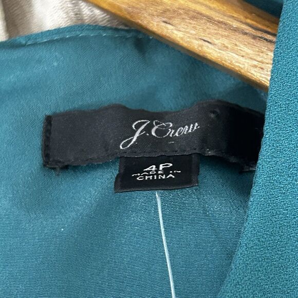 J. Crew Dress Womens 4 Green Foggia Crepe Pleated Sleeves Cocktail NWT $170 - Picture 11 of 11